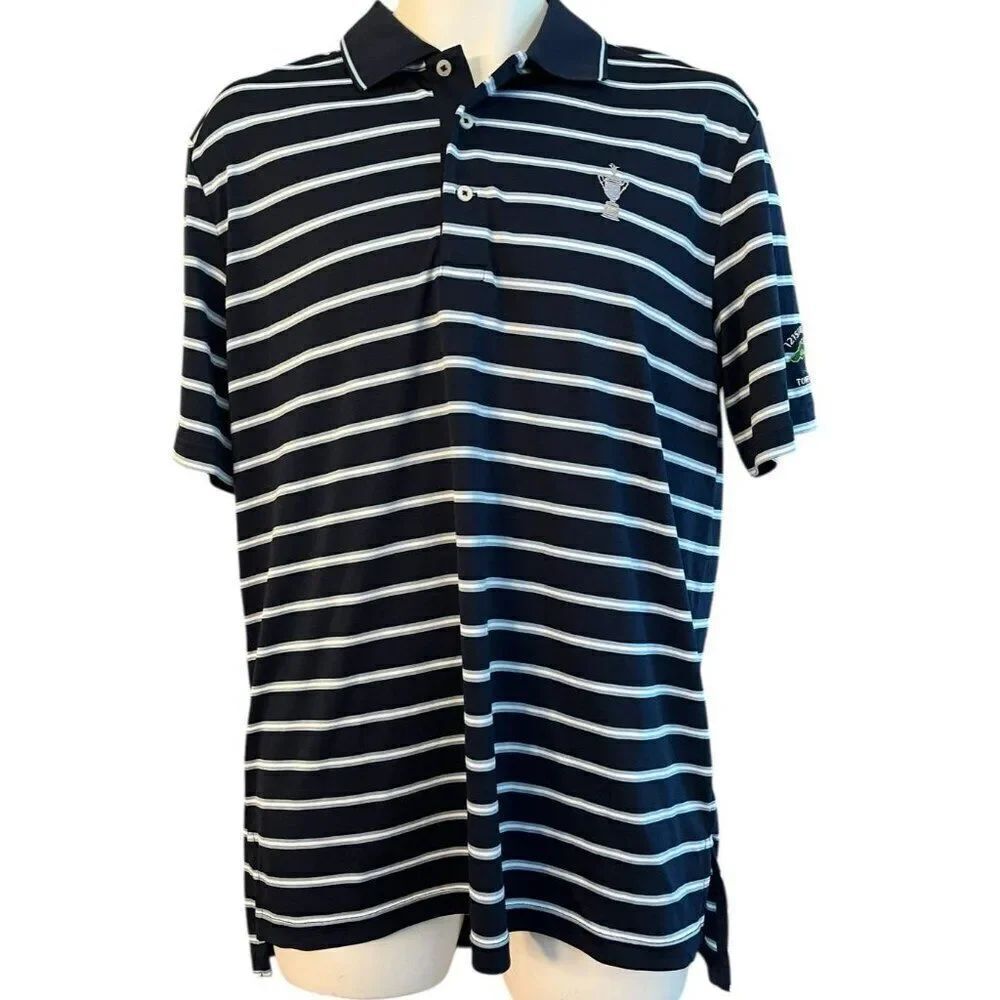 Ralph Lauren US Open 121ST Torrey Pines Medium Striped Polo Golf Shirt Trophy